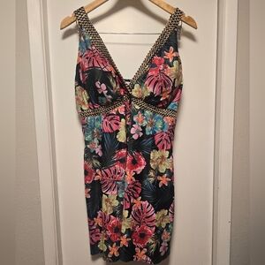 Floral V-Neck Tankini Top only